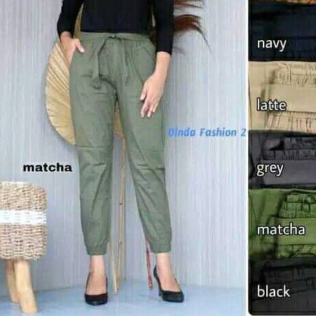 JOGER PANTS KATUN STRECHT POLOS STANDAR &amp; JUMBO XXL PINGGANG KARET