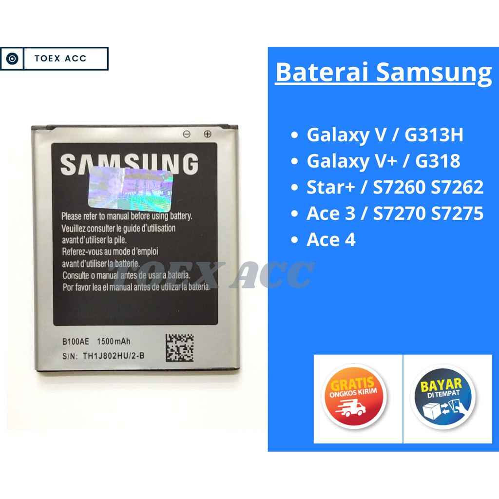 Baterai Samsung Galaxy V Glx V Plus / Ace 3 4 - S7272 S7275 - Battery Batre Batrai