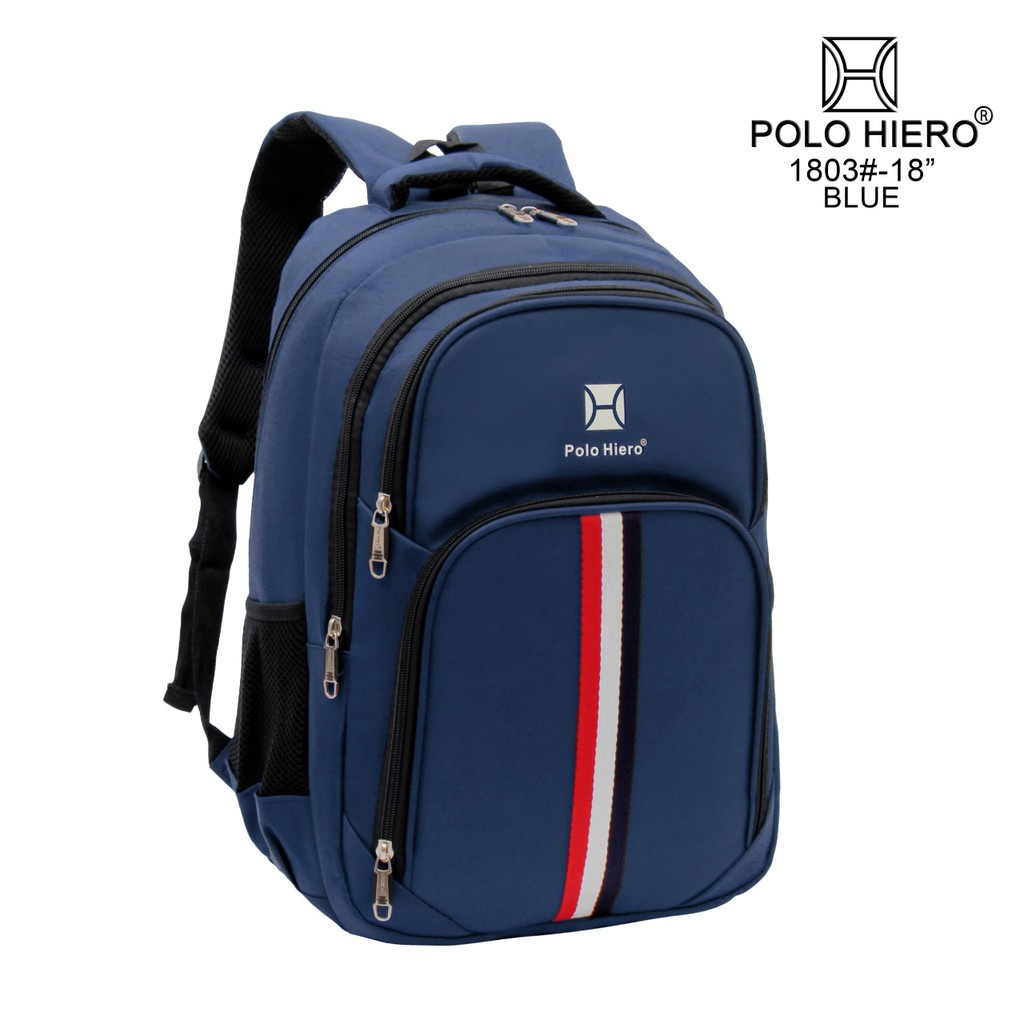 (RF) Tas Ransel Fashion Polo Hiero 1803 Tas Pria Laptop Ransel Import Sekolah (Free Rain Cover)