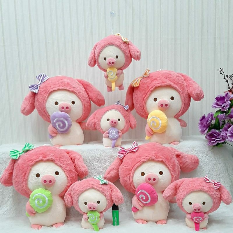 Boneka Pig Permen Size 22cm/boneka animal Babi/Boneka Babi Kostum/