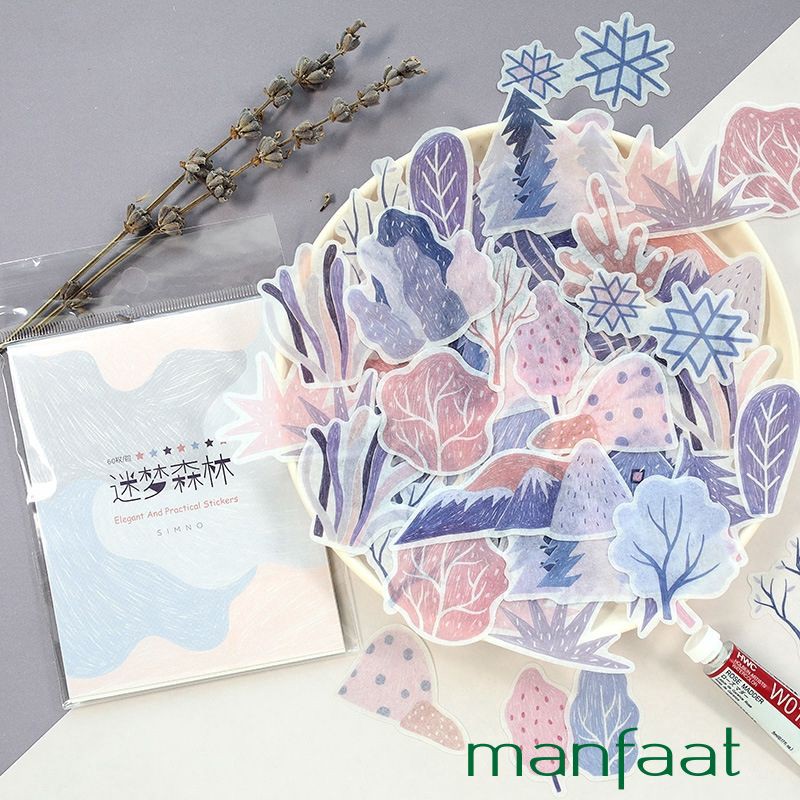 

Terlaris 60Pcs/Set Stiker Bentuk Daun untuk Dekorasi Scrapbook DIY Keren