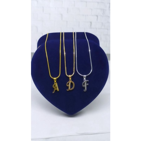 KALUNG PERAK ASLI SILVER 925 LAPIS EMAS/KALUNG KASANDRA FLEXY+LIONTIN HURUF LATIN MP 1 BRS/ASLI SILVER/FASHION WANITA