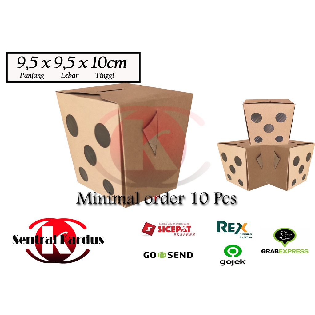 

(ISI 10 PCS ) kemasan food pail / kemasan rice box uk. 9,5x9,5x10 cm / paper rice box / lunch box paper / kotak makan kertas kraft