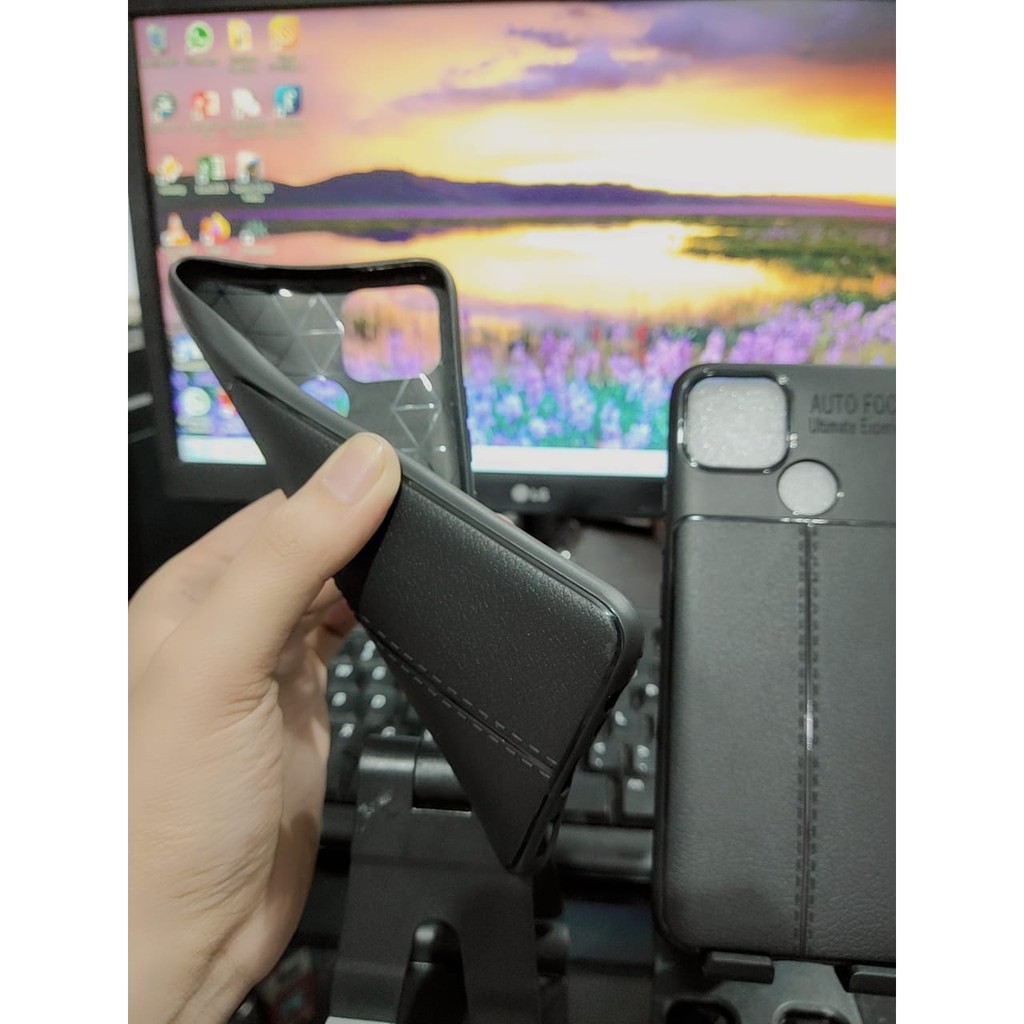 AutoFokus Realme C12 6.5 inchi Leather Soft Case AUTOFOCUS Realme C12 Motif Kulit Jeruk