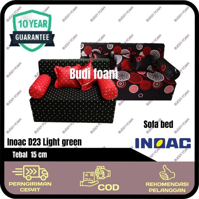 INOAC Sofa Bed Inoac tebal 15 cm Bergaransi 10 tahun.