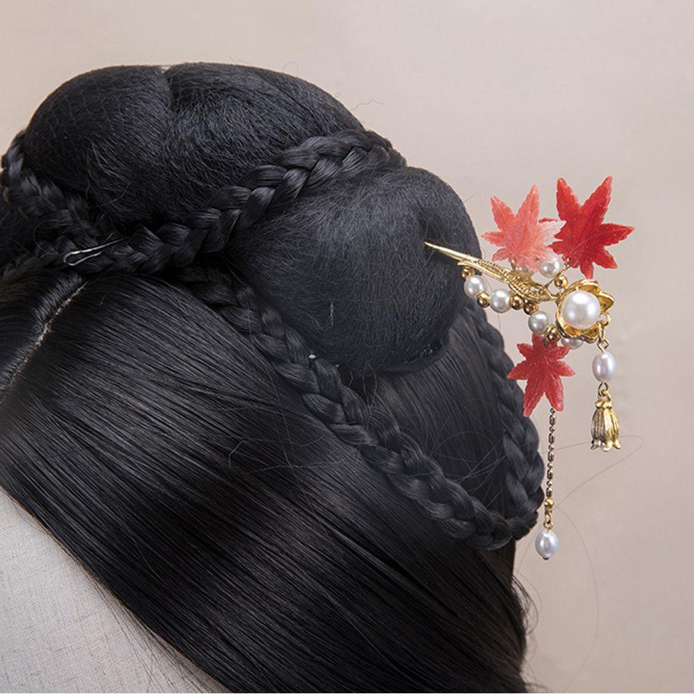 Needway Gaya Cina Jepit Rambut Pernikahan Vintage Mutiara Hanfu Kostum Kuno Aksesoris Rambut