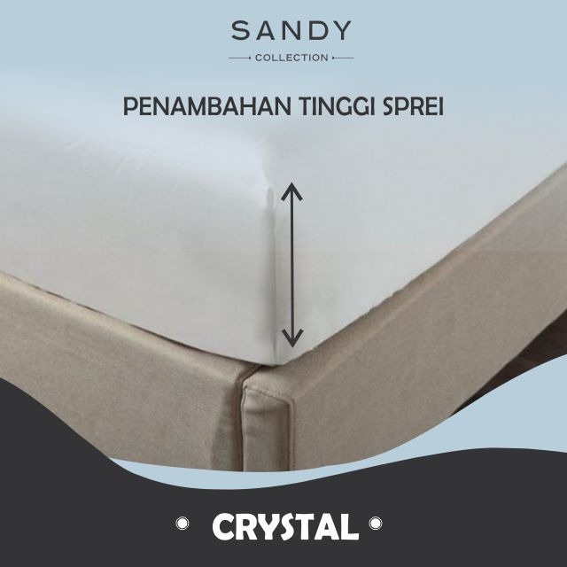 Penambahan Tinggi Sprei Crystal Katun Import Sandy Collection