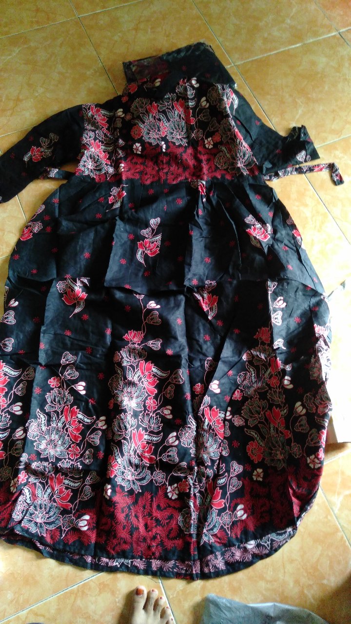 Batik Couple Keluarga Sania Ruffle Ori Ndoro Jowi Dnt Motif Sakura Merah Termurah Shopee