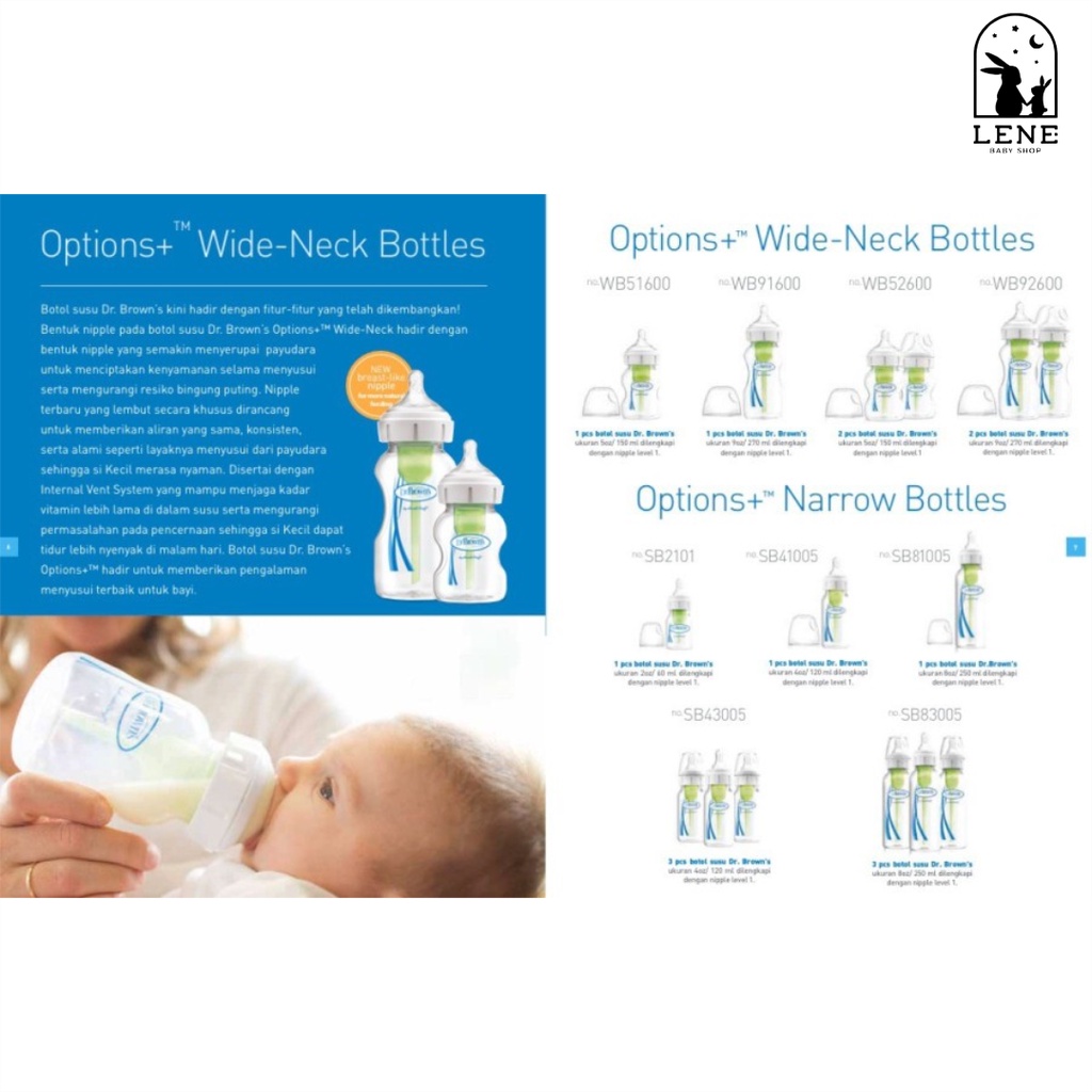 Dr. Brown's Narrow Neck Options+ Baby Bottle 120ml - 2 Pack / Botol Susu Bayi DrBrown