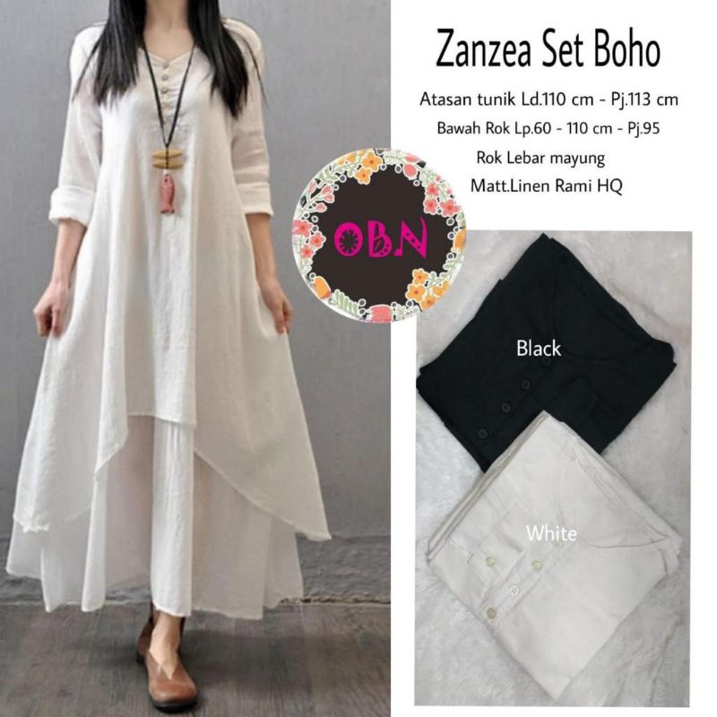 Setelan Rok Wanita Zanzea Boho
