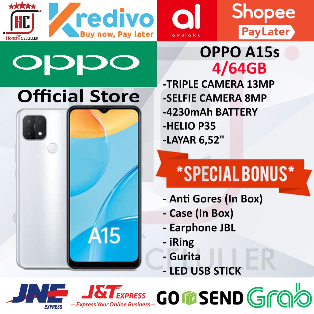 OPPO A15s RAM 4GB ROM 64GB 4/64GB GARANSI RESMI OPPO INDONESIA ORIGINAL FULL BONUS