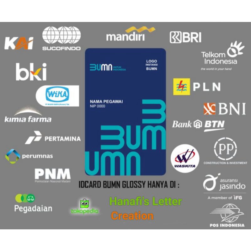 Cetak Id Card BUMN custome BISA SATUAN printing