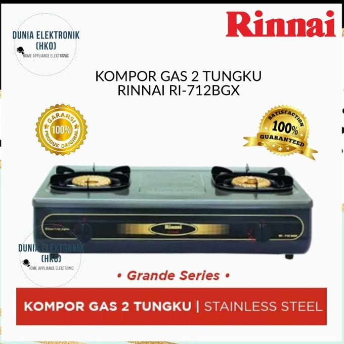 Jual Kompor Gas Rinnai Ri 712bgx Ri 712bgx Kompor Gas 2 Tungku Api Tornado Bundokandungmart Shopee Indonesia