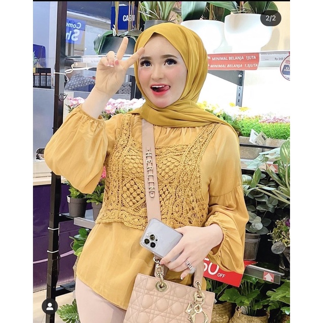 HERLIN TOP WANITA ROMPI KEKINIAN FASHION IMPORT MODIS LENGAN PANJANG