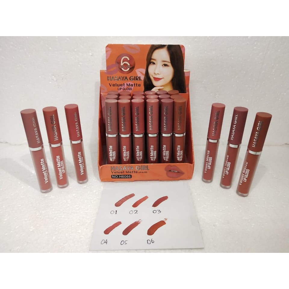 [24 PCS] HASAYA GIRL LIPGLOSS H6066 NUDE PERBOX ISI 24 PC - LIP GLOSS / LIPCREAM / LIP CREAM H 6066