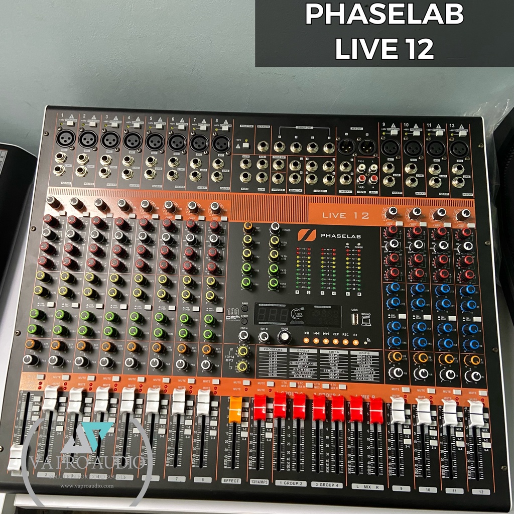 Mixer audio phaselab live 12 16 24 channel