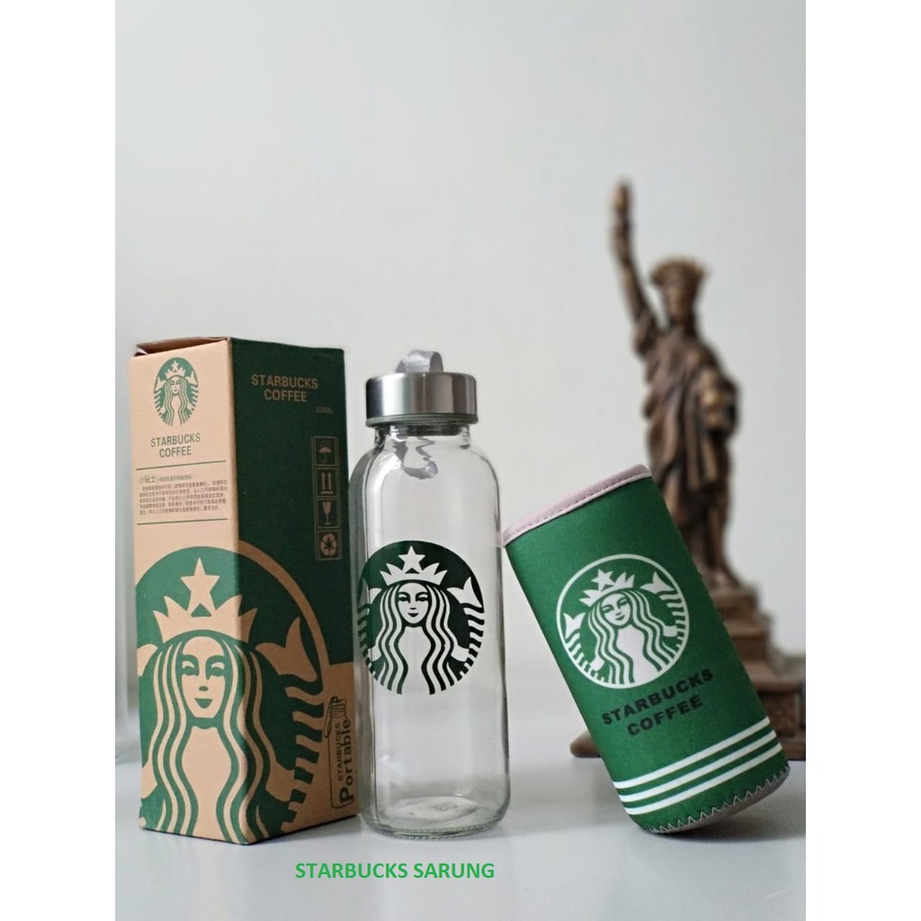BOTOL TUMBLER KACA STARBUCKS POUCH IMPORT