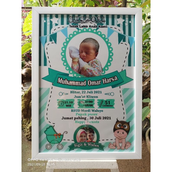 biodata bayi tema garis toska