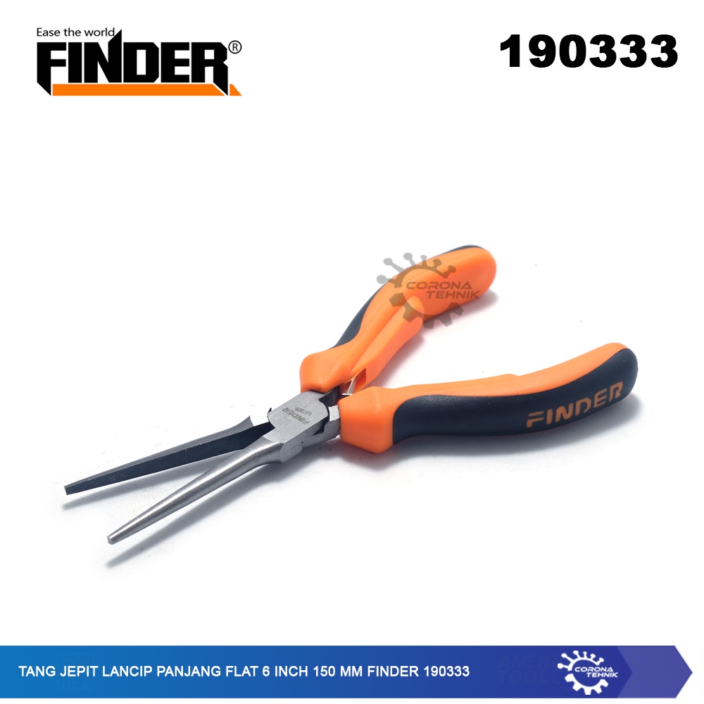 Finder 190333 - Tang Jepit Lancip Panjang Flat 6 Inch 150 mm