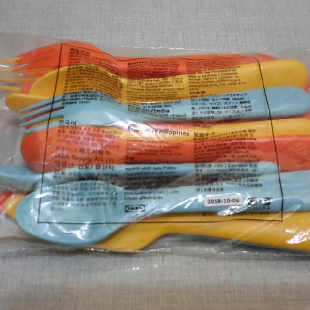 Ikea cutter set/peralatan makan set/garpu sendok pisau set/peralatan makan plastik