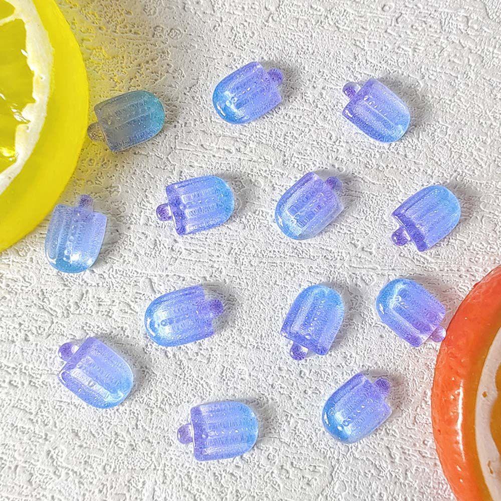 Needway   Es Krim Dekorasi Kuku Transparan 20pcs/lot Ice Cream 3D Kristal Nail Charms