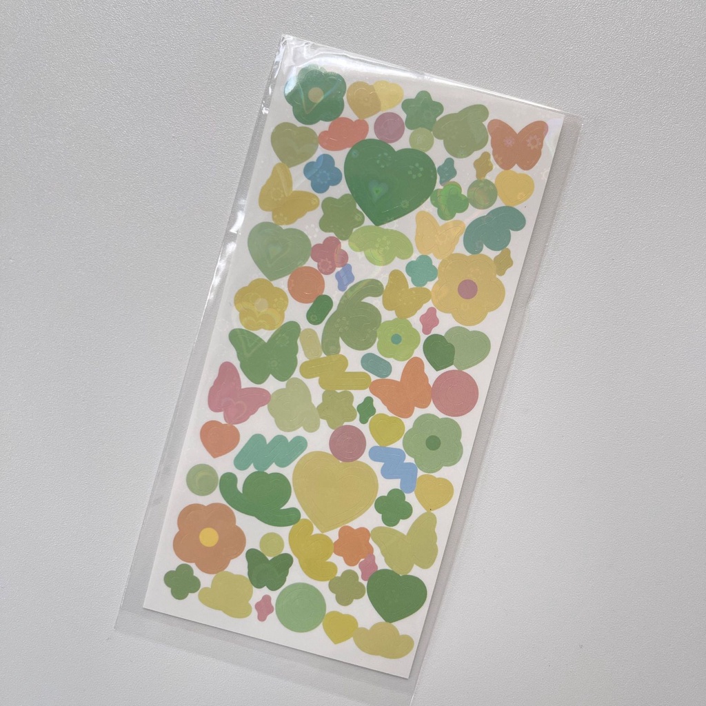 Galicici Stiker Laser Motif Kupu-Kupu / Bunga Gaya Korea Untuk Dekorasi DIY