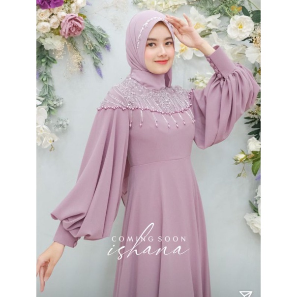 gamis lengan balon/ gamis syar'i