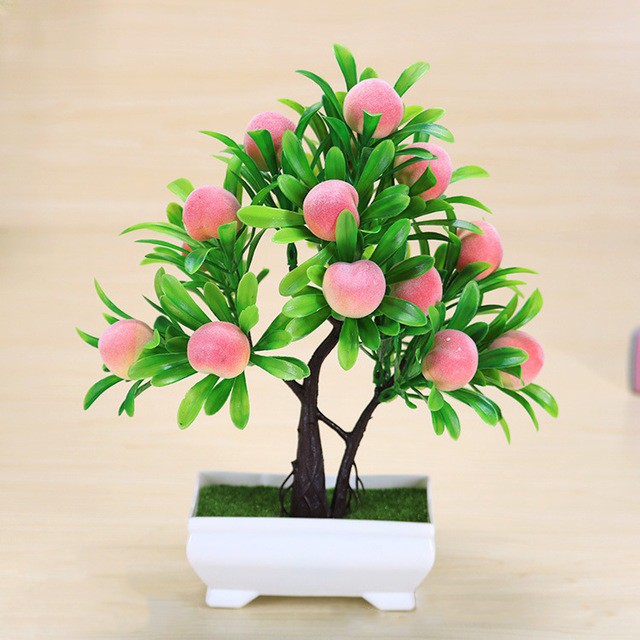 COD BUNGA PLASTIK POHON  PAJANGAN IMITASI BUNGA ARTIFISIAL POHON BUAH TANAMAN POHON PLASTIK BP8814-PEACH