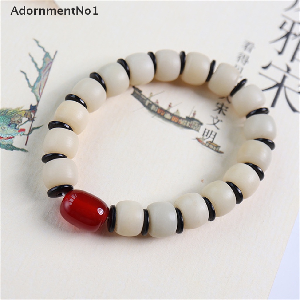 (AdornmentNo1) Gelang Manik Bodhi Akar Teratai Putih Alami Original