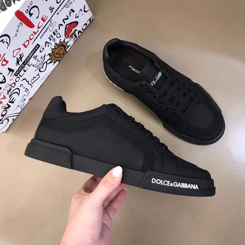 sepatu dolce gabbana sneaker mirror quality D&amp;G shoes hitam kets