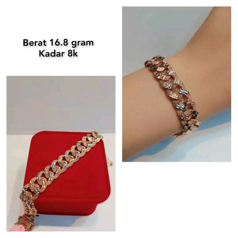 Gelang emas rantai sisik naga perhiasan emas asli cantik