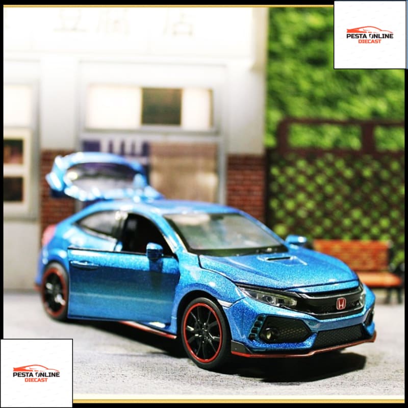 MINIAUTO Diecast Mobil Honda Civic Type R Miniatur biru MINIAUTO 1:32 typer