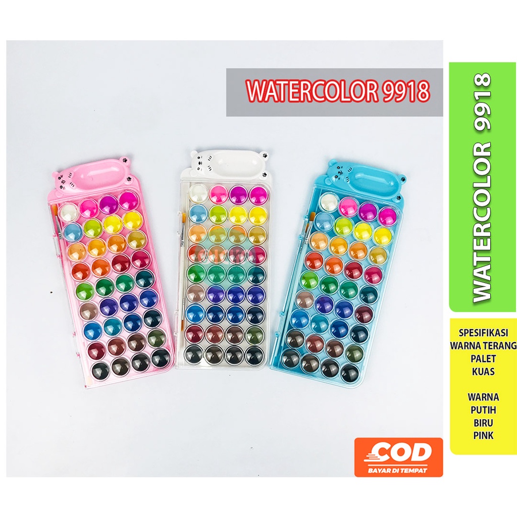 

ICLIPSTATIONERY WATERCOLOUR SET With Brush Cat Air Padat Alat Mewarnai