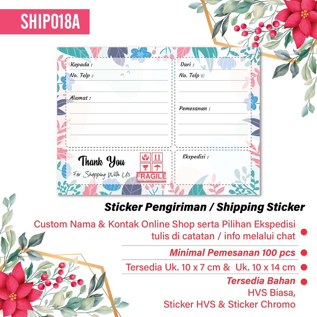 

Hanabi Shipping Sticker isi 16 pcs Stiker Label Pengiriman Kode Ship018A