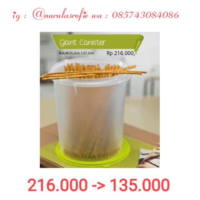 [ nurul tuppy ] Giant canister hijau 1 pcs