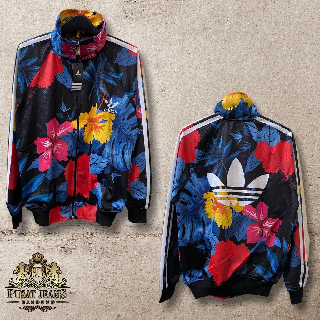 RCL - JAKET TRACKTOP ADIDAS MIRROR FULL PRINTING BUNGA/JAKET ADIDAS TRAKTOP/JAKET OLAH RAGA SEPEDA