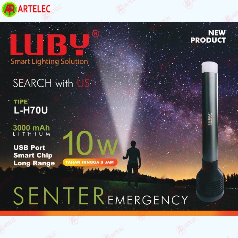 COD!! Senter LUBY L-H07U | L-H07-U Flash Light + Stick Light bisa di cas