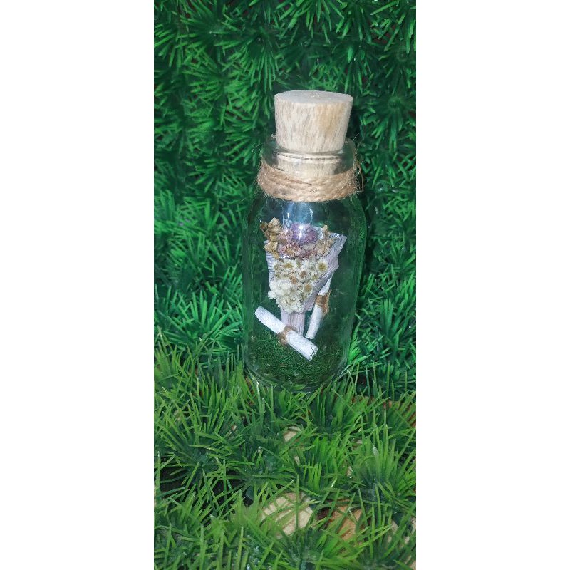 mini bucket flower botol/hadiah dari mantan/kado wisuda/kado pacar