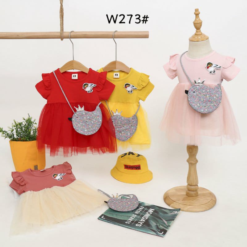 LittleAaron DRESS BIRD CROWN BAGS 273 EBV Baju Dress Anak Perempuan Import 6 bulan - 3 tahun