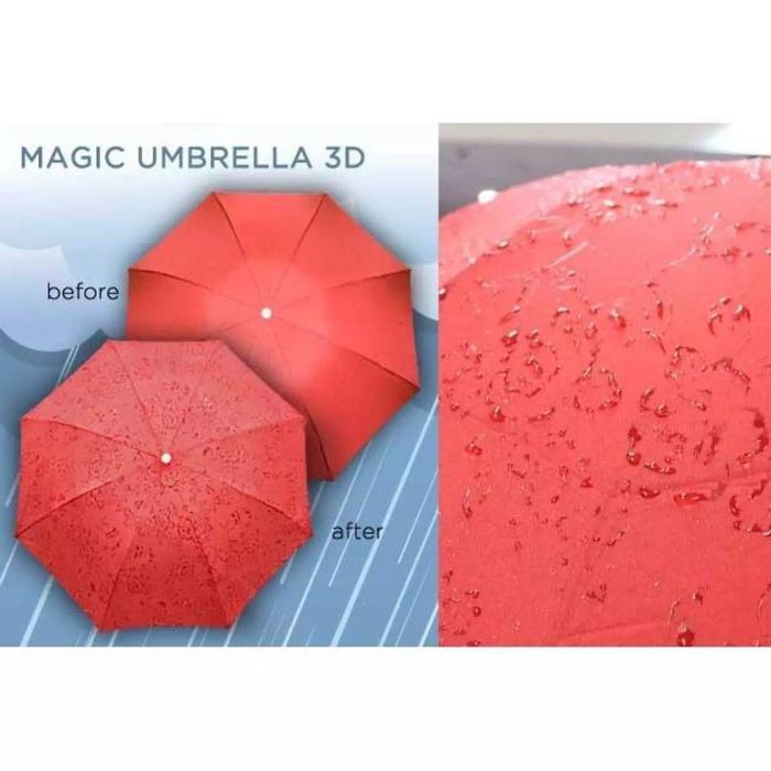 Payung Lipat 3D Magic Umbrella Keluar Motif Bila Kena Air