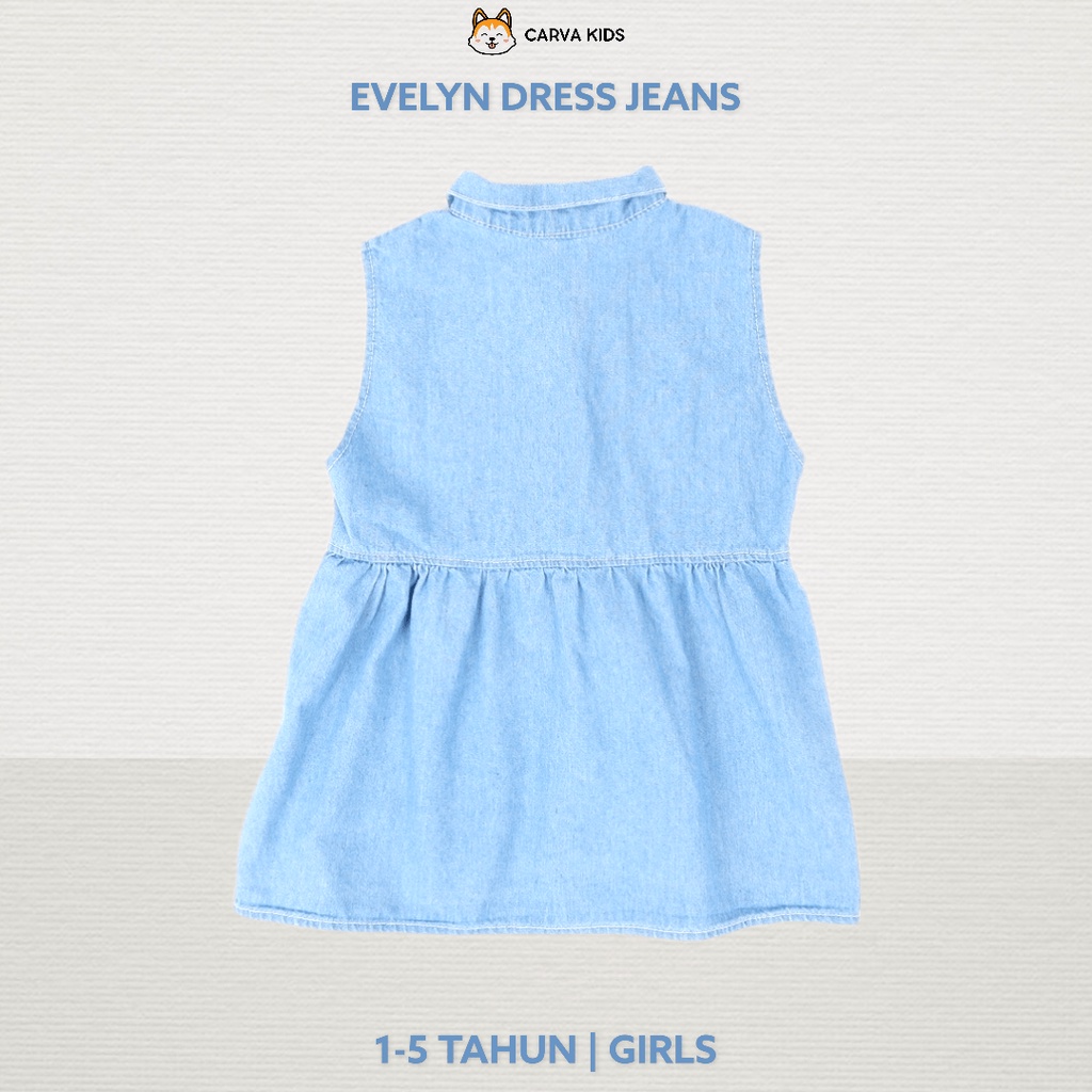 DRESS CARVA SOFT JEANS ANAK PEREMPUAN BAYI EVELYN IMUT LUCU BEST SELLING TERMURAH