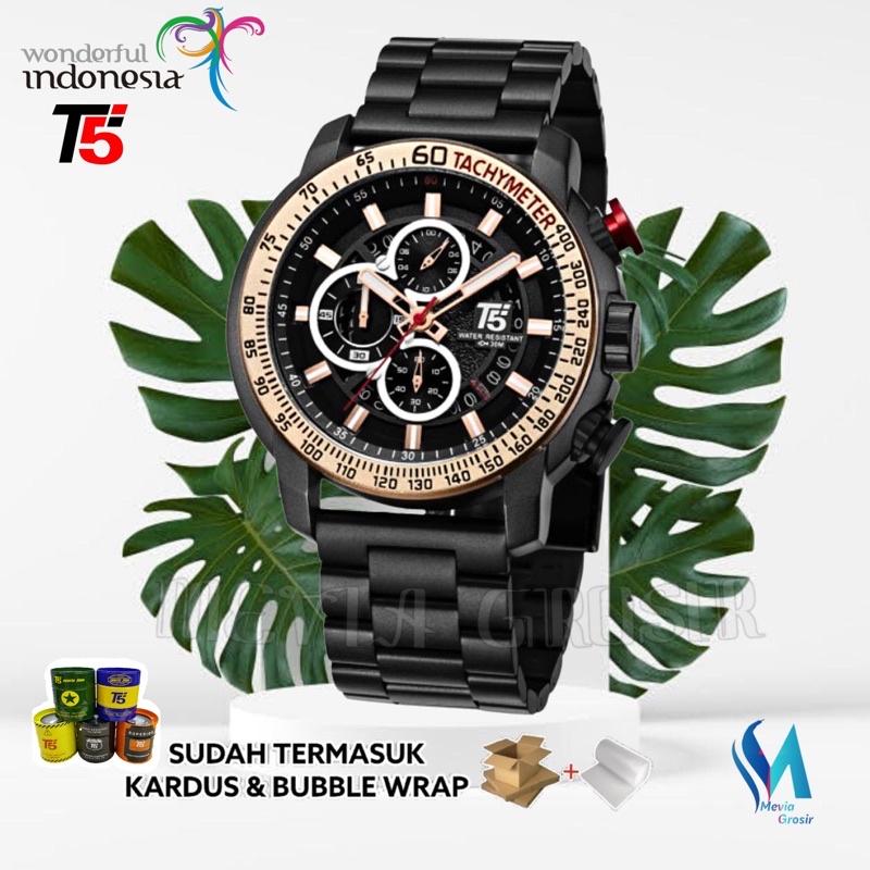 JAM TANGAN PRIA T5 ORIGINAL 100% 3710 H3710 H 3710 H3720G CHRONOGRAPH WATERPROOF 3ATM BERGARANSI FRE