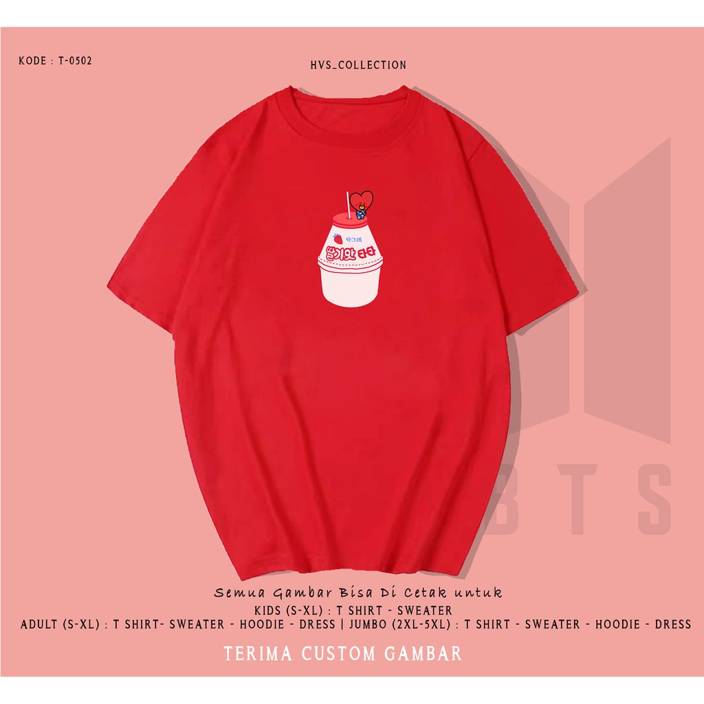 T-SHIRT BT22 MILK UNISEX / TERMURAH BAJU KAOS KATUN LENGAN PENDEK / TUMBLR TEE / TERMURAH