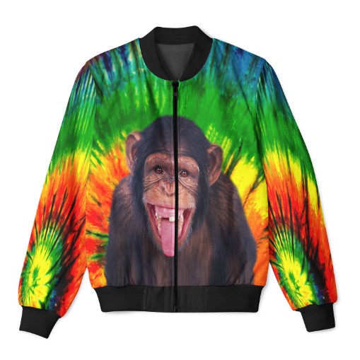 Jaket Bomber Monyet / Jaket Monyet Monkey / Jaket Bomber Tie Die Monkey Monyet Fullprint