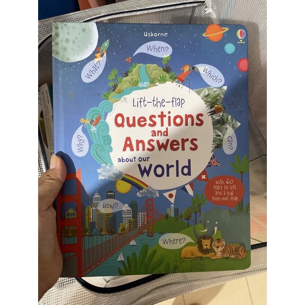 USBORNE buku anak LIFT THE FLAP SIZE BESAR BEST SELLER seasons weather abc germs demolition kontruksi body works grammar usborne pop up-Q&A about the world