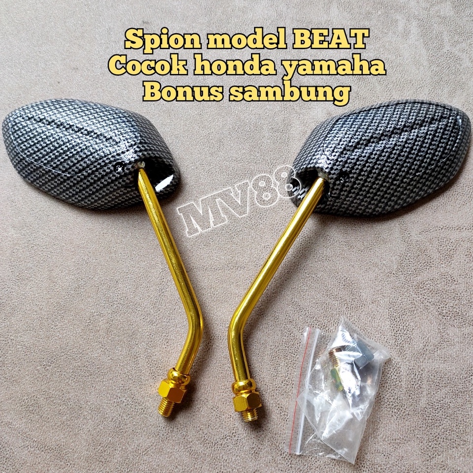 Spion motor model beat standar Honda yamaha Tangkai panjang bonus 1 pasang sambungan buat yamaha-4