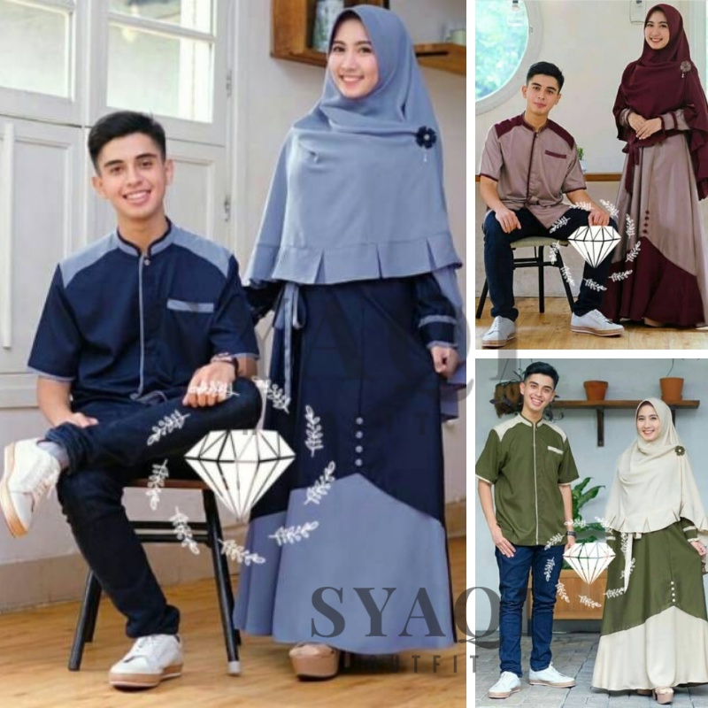 Contoh baju couple keluarga untuk lebaran