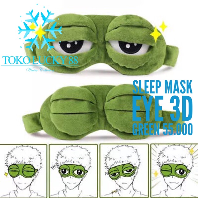 IMPORT Sleep Mask Frog 3D penutup mata travel