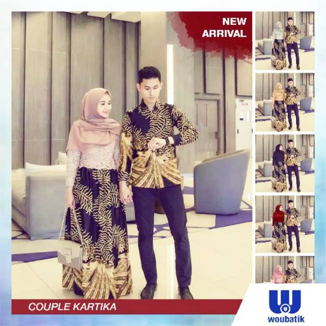 (ORI -6 VARIAN WARNA) Batik Couple Kartika 2495 Gamis kebaya modern Motif Kelabang