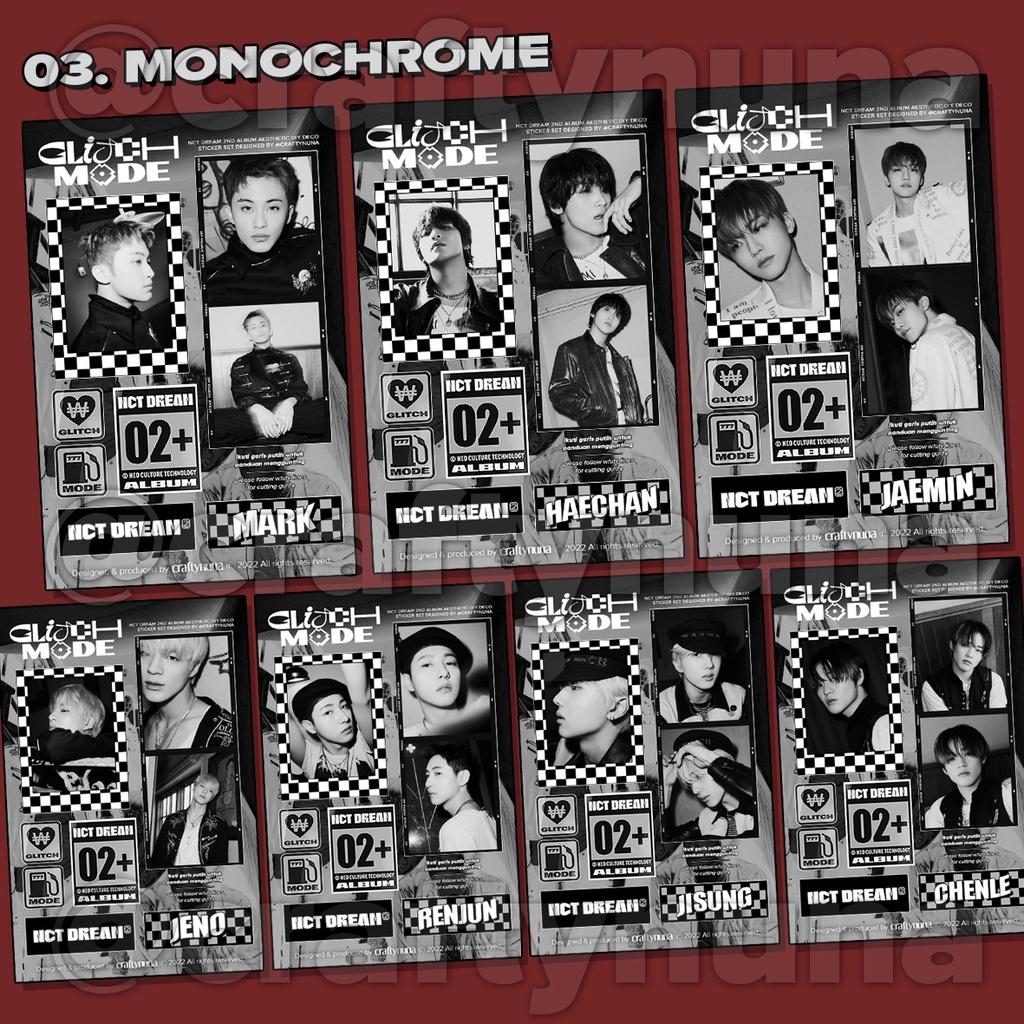 (NC-029) ALL VER! NCT DREAM GLITCH MODE DIY AESTHETIC STICKER SET deco stiker case hp kpop estetik album